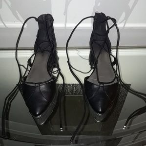 BCBG strappy leather flats!